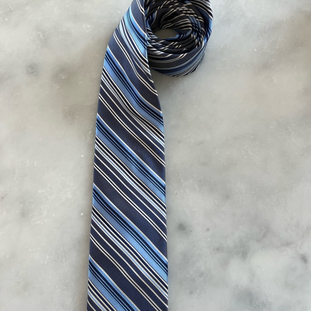 Alara Blue stripe tie. - Picture 6 of 6